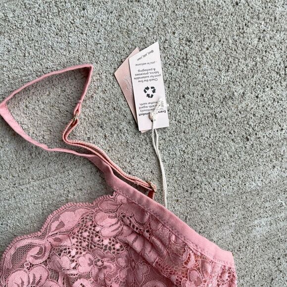 HAH by Free People Demi Bra Size B 30-38 Dusty Rose Hook Up Wireless Lace NEW - Picture 4 of 8